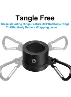 Generic Aluminum Flag Pole Rings Set of 4 Anti Wrap Clip Hooks 360 Degree Rotatable for 1 Inch Flag Poles Black  - Image 2