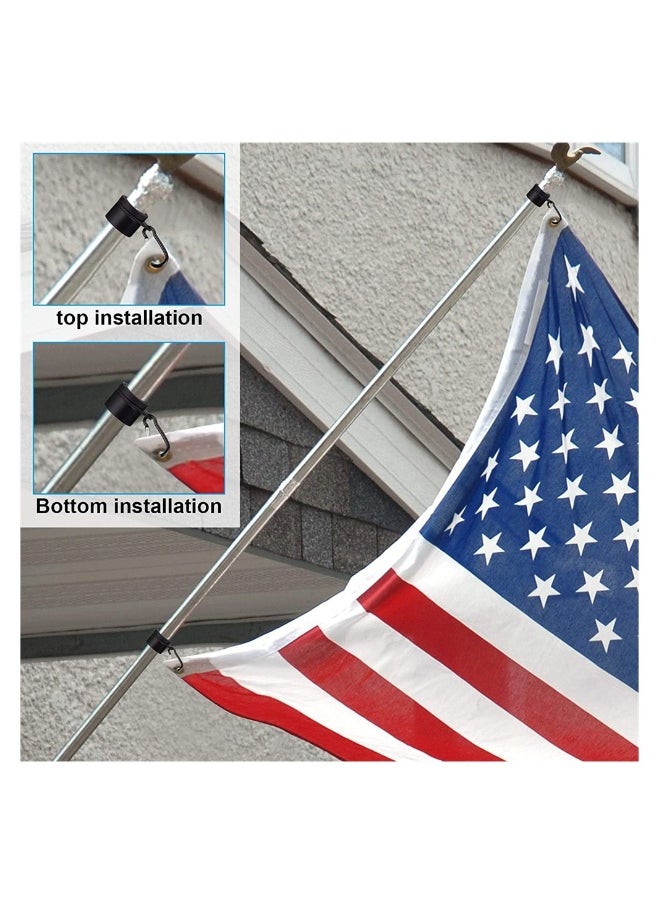 Generic Aluminum Flag Pole Rings Set of 4 Anti Wrap Clip Hooks 360 Degree Rotatable for 1 Inch Flag Poles Black  - Image 3