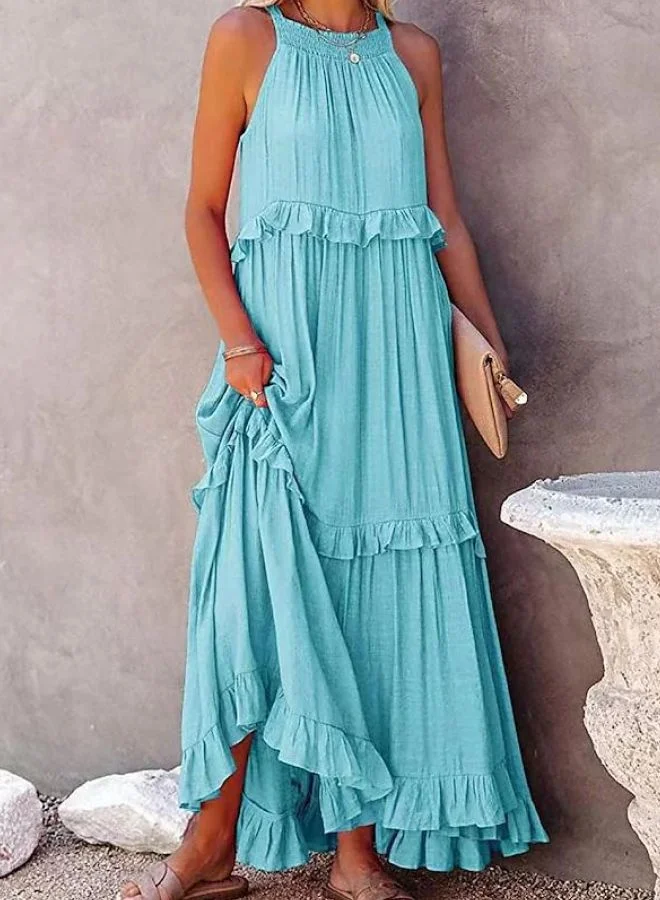 SIMPLEE Summer Holiday Ruffled Long Dress