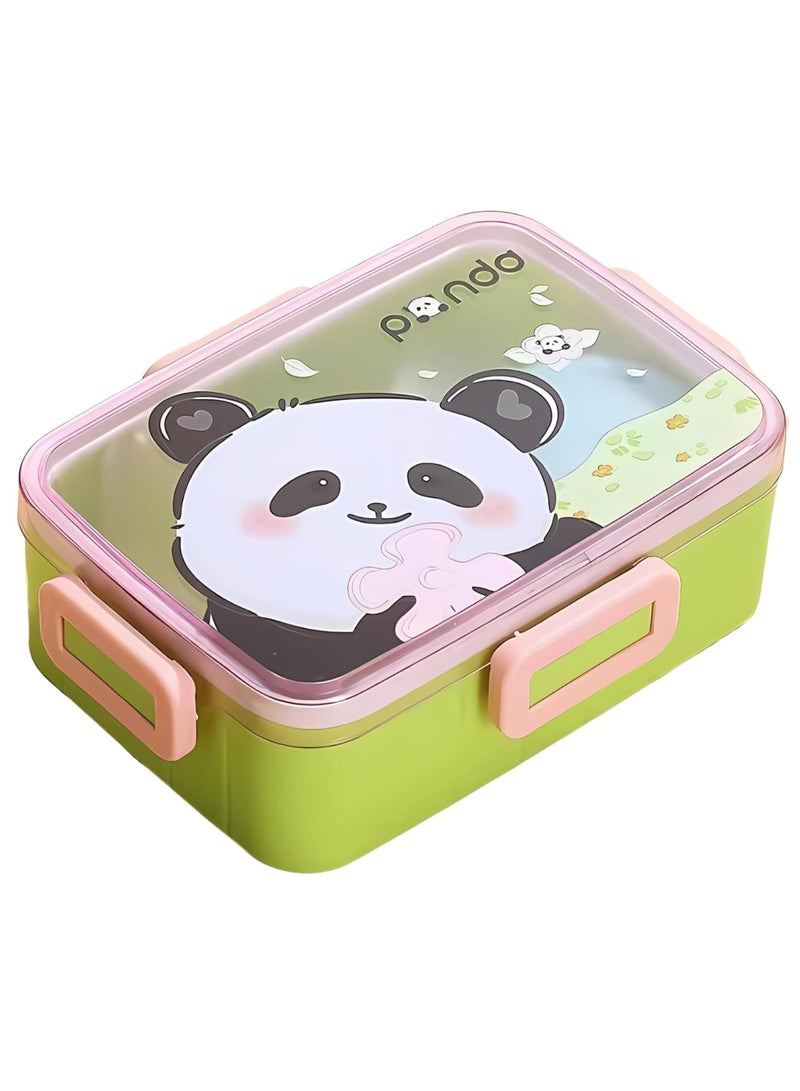 Twisoo Bento Stainless Steel Lunch Box BPA Free Leakproof With Soup Bowl - Lunch Box For Girls - Kids Lunch Box For School - Back to School Lunch Boxes Spill proof Clip Lock 600ml (Panda) - Image 1