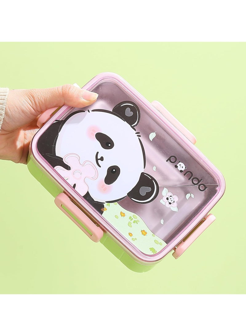 Twisoo Bento Stainless Steel Lunch Box BPA Free Leakproof With Soup Bowl - Lunch Box For Girls - Kids Lunch Box For School - Back to School Lunch Boxes Spill proof Clip Lock 600ml (Panda) - Image 5