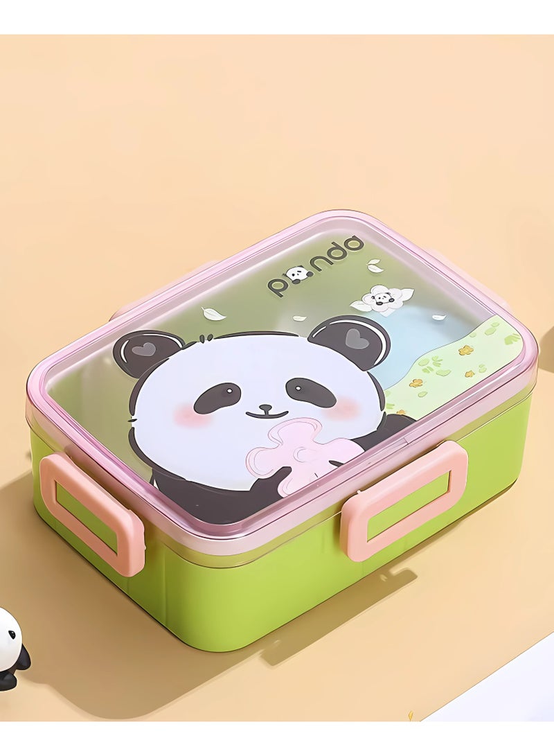 Twisoo Bento Stainless Steel Lunch Box BPA Free Leakproof With Soup Bowl - Lunch Box For Girls - Kids Lunch Box For School - Back to School Lunch Boxes Spill proof Clip Lock 600ml (Panda) - Image 4