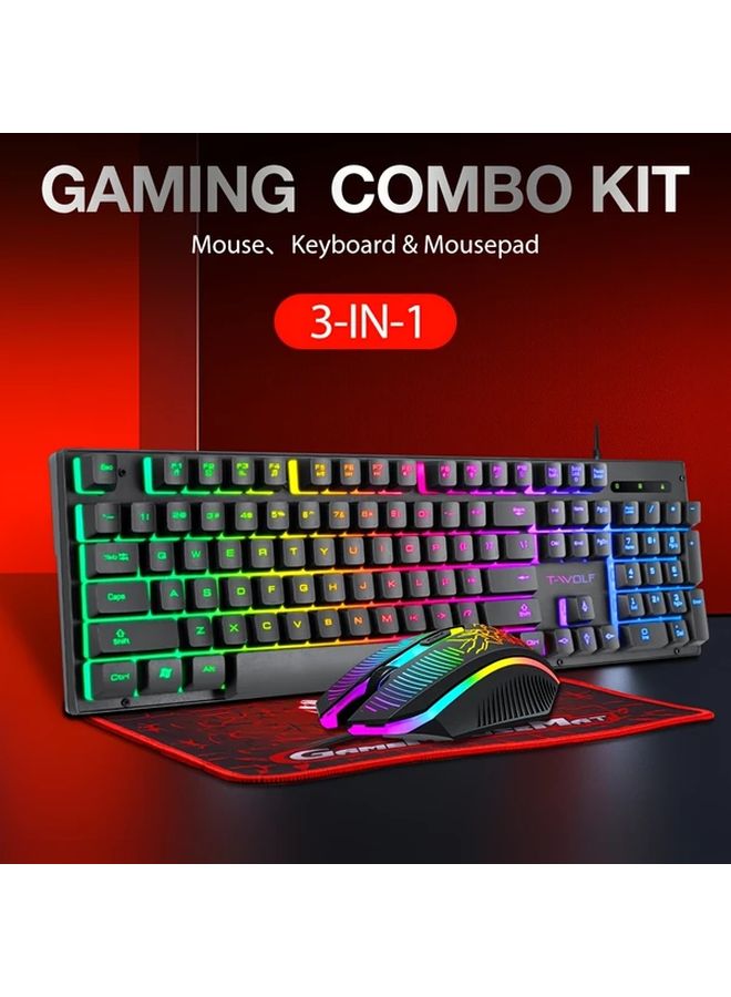 TF310 RGB Backlit Wired Keyboard Mouse Set 104 Keys USB Plug in for PC Laptop Gaming - Image 2
