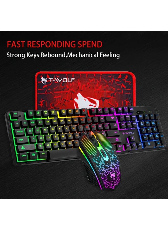 TF310 RGB Backlit Wired Keyboard Mouse Set 104 Keys USB Plug in for PC Laptop Gaming - Image 5