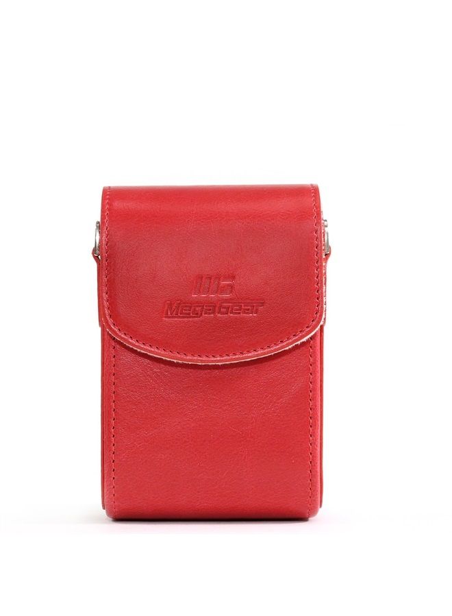MegaGear MG1562 Sony Cyber-Shot Dsc-Rx100 Vı, Dsc-Rx100 V, Dsc-Rx100 Iv Leather Camera Case With Strap - Red - Image 2