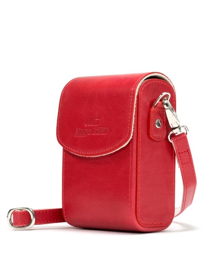 MegaGear MG1562 Sony Cyber-Shot Dsc-Rx100 Vı, Dsc-Rx100 V, Dsc-Rx100 Iv Leather Camera Case With Strap - Red - Image 1