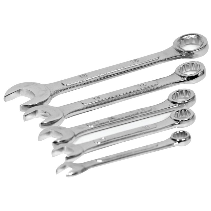 Performance Tool 1406 MM Combo Wrench Set, 5-Piece Alloy Steel Metric Sizes 8-17mm - Image 5