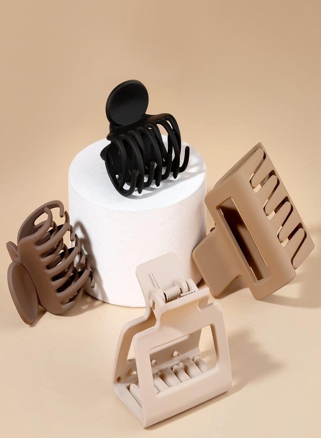 ANNACREATIONS 8 Pcs Korean Fashion Matte Hair Claw Clips Strong Hold Hair Clutcher for Thick & Thin Hair Accessories for Women & Girls - Image 2