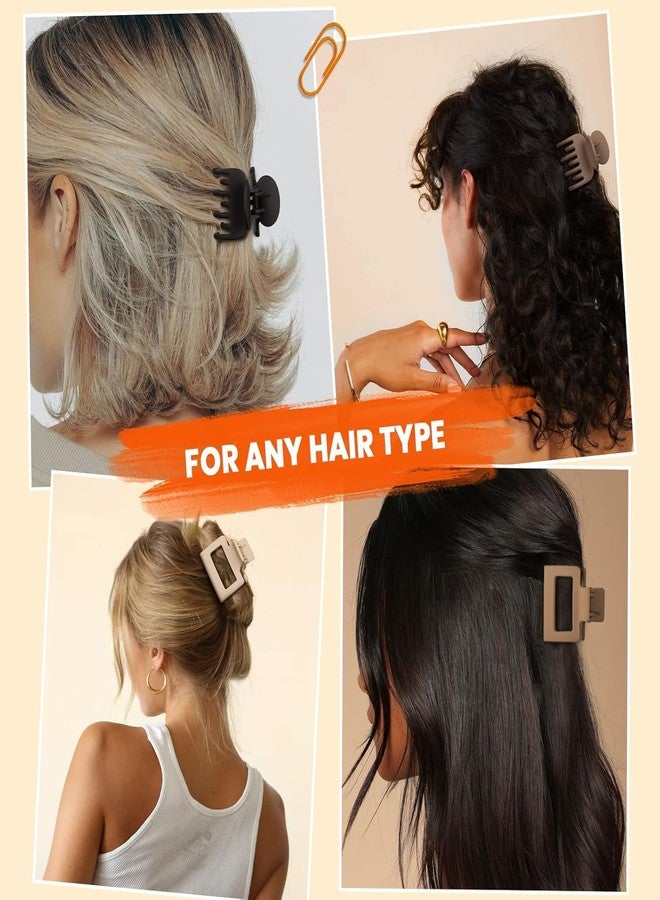 ANNACREATIONS 8 Pcs Korean Fashion Matte Hair Claw Clips Strong Hold Hair Clutcher for Thick & Thin Hair Accessories for Women & Girls - Image 5