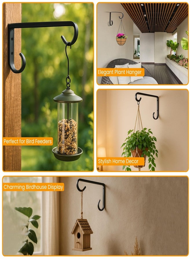 Harrier Hardware Harrier 6-Inch Metal Plant Bracket, Black, 2 Pack - Image 4