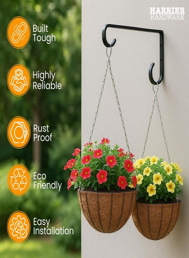 Harrier Hardware Harrier 6-Inch Metal Plant Bracket, Black, 2 Pack - Image 2