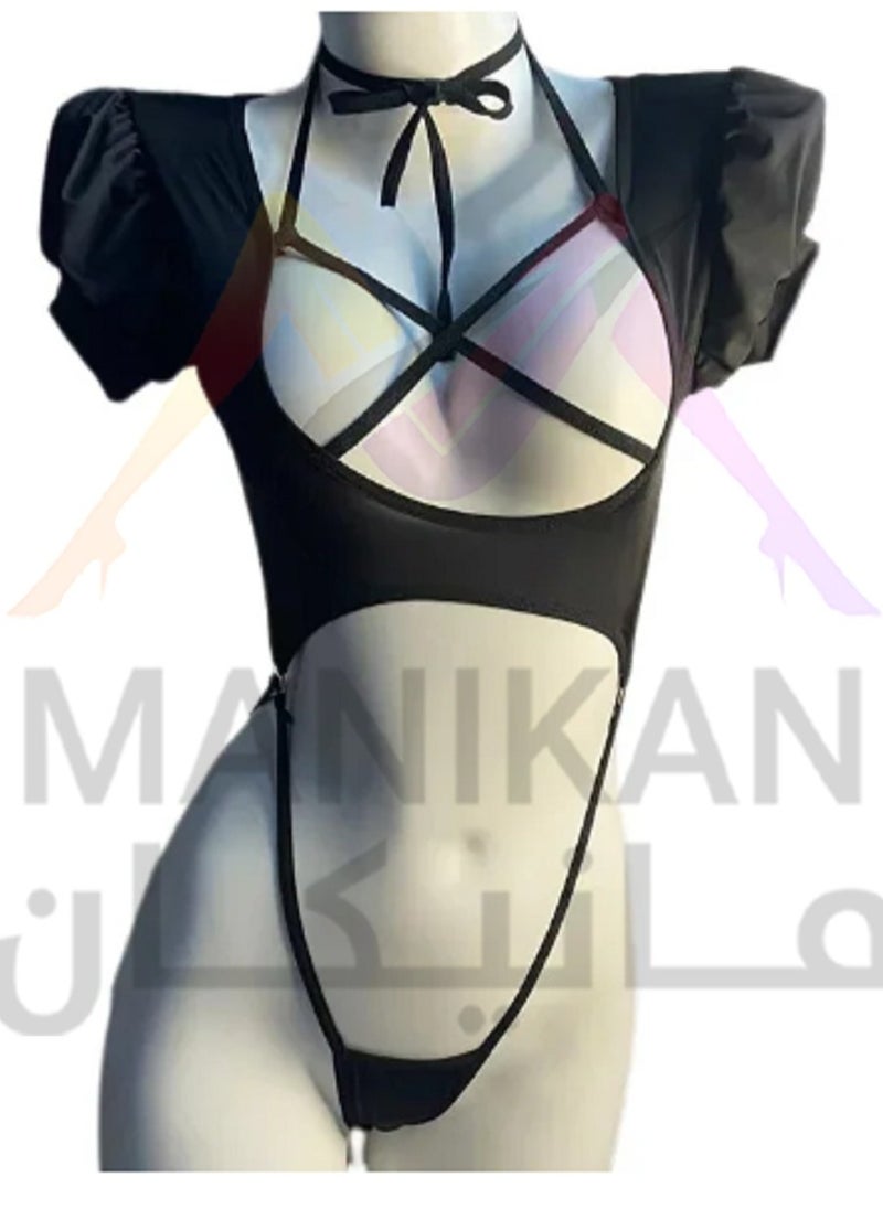 MANIKAN MANIKAN Women's lingerie suit made of soft cotton with ties at the chest and backless  - Image 3