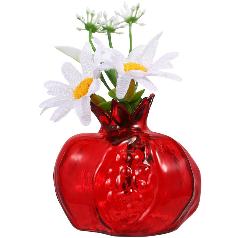 BESPORTBLE Pomegranate Decor Vase Small Plastic Flower Vase Hydroponics Planter Red Christmas Decor for Table Wedding Home Decoration - Image 2