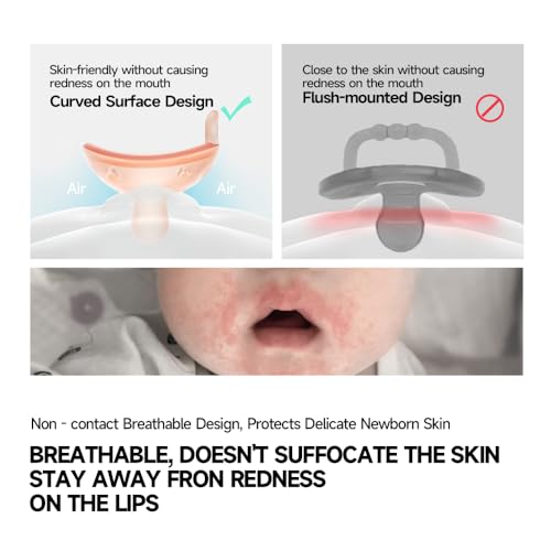 Garkoko Baby Pacifiers 0-6 Month, Soft Silicone Newborn Pacifiers with Large Air Holes, BPA Free, Set of 2 in Thumb & Breast-Like Shape - Image 2
