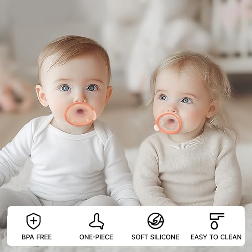 Garkoko Baby Pacifiers 0-6 Month, Soft Silicone Newborn Pacifiers with Large Air Holes, BPA Free, Set of 2 in Thumb & Breast-Like Shape - Image 5