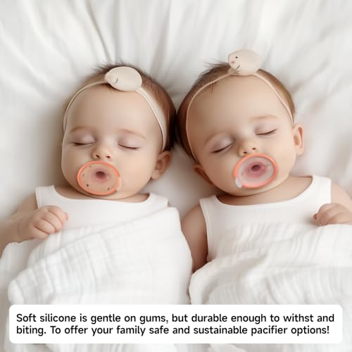 Garkoko Baby Pacifiers 0-6 Month, Soft Silicone Newborn Pacifiers with Large Air Holes, BPA Free, Set of 2 in Thumb & Breast-Like Shape - Image 4