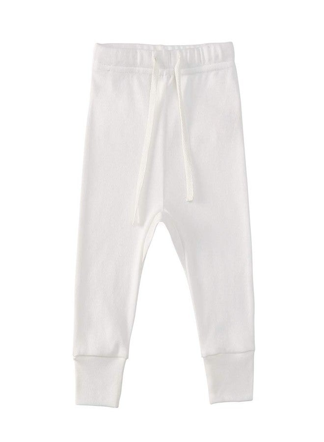 Owlivia Organic Cotton Baby Boy Girl 3-Pack Wiggle Pants Jogging Pants (3pack Off-White, 12-18Months) - Image 2