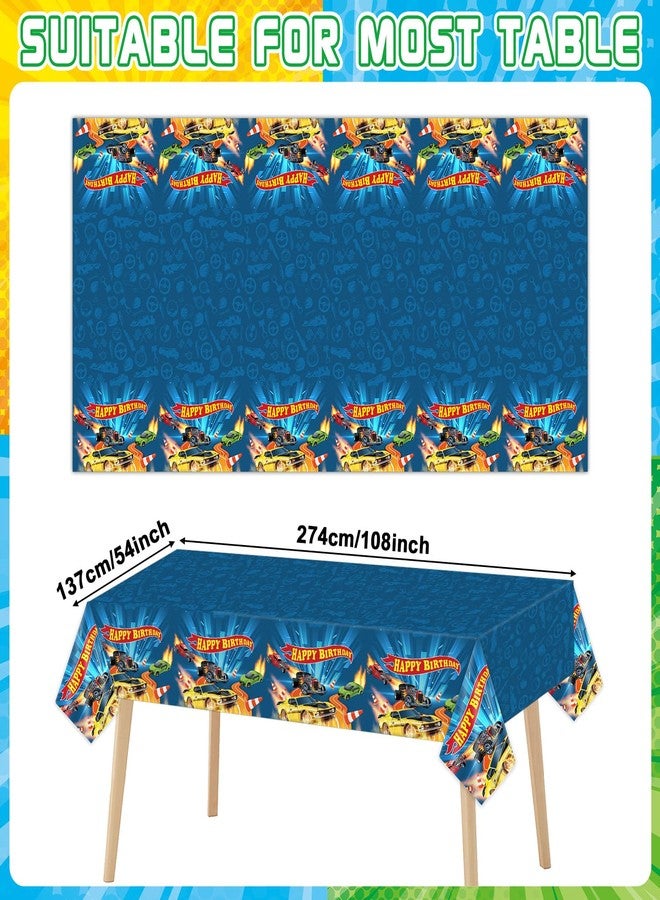 تفكس جيه 30 قطعة من زينة حفلات أعياد الميلاد بسيارات السباق، تتضمن خلفية لافتة سيارات السباق، ومفرش طاولة بلاستيكي للسباق بمقاس 6.1 × 3.6 قدم، وعجلات، وأعلام مربعة، وبالونات فويل للأطفال، وديكورات حفلات استقبال المولود الجديد، ومستلزمات هدايا. - Image 2