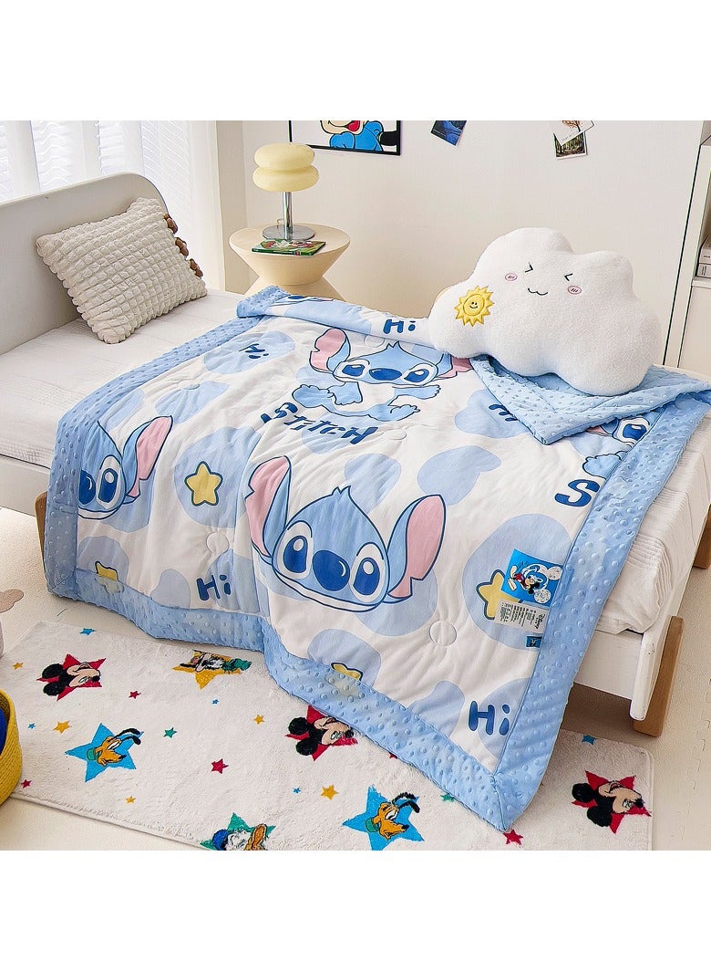 STITCH Stitch pattern children's special quilt cartoon print air conditioning quilt kindergarten nap quilt multi-functional children's quilt (size: 110cm × 150cm) - Image 1