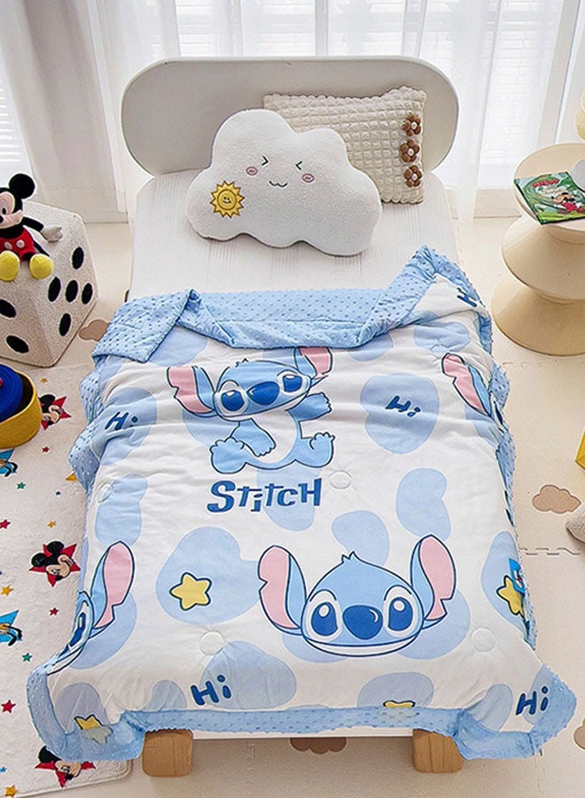 STITCH Stitch pattern children's special quilt cartoon print air conditioning quilt kindergarten nap quilt multi-functional children's quilt (size: 110cm × 150cm) - Image 2