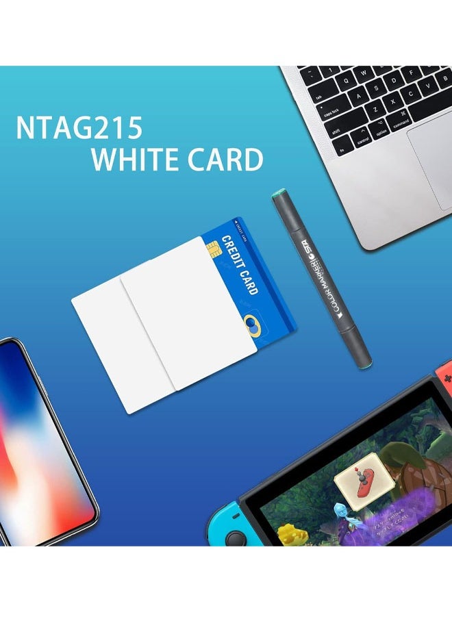 Generic - 10/20/50/100/200Pcs NFC Tags NFC Cards NTAG215 Blank Printable NFC Card ISO Size PVC Cards NFC Chip Compatible with iPhone TagMo and All NFC Enabled Device - Image 1