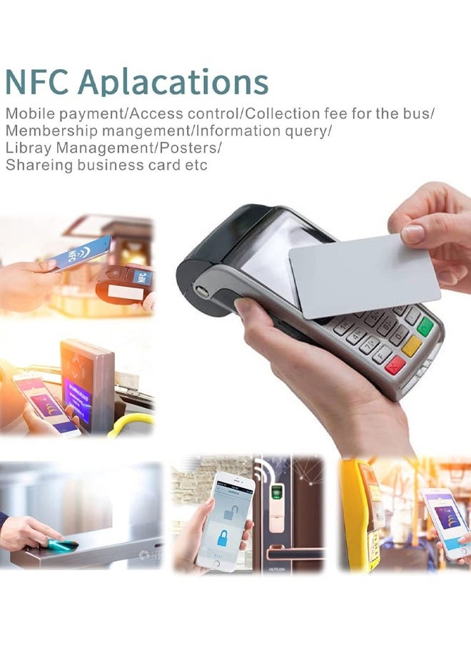 Generic - 10/20/50/100/200Pcs NFC Tags NFC Cards NTAG215 Blank Printable NFC Card ISO Size PVC Cards NFC Chip Compatible with iPhone TagMo and All NFC Enabled Device - Image 1
