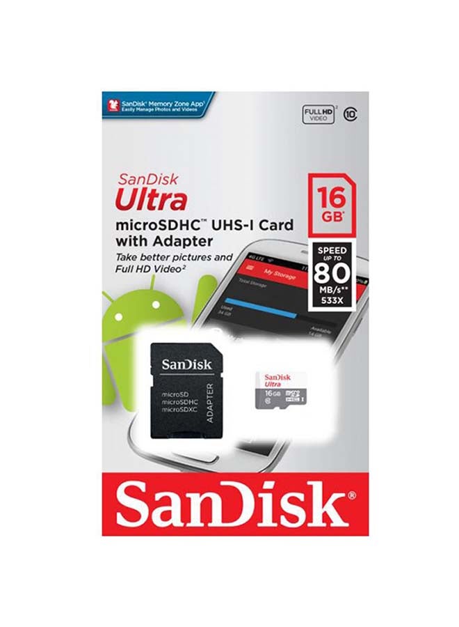 سانديسك بطاقة MicroSDHC ألترا مع محول - Image 1