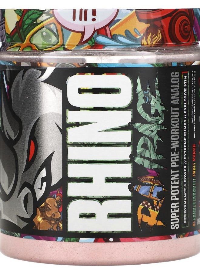 MUSCLESPORT - Rhino Rampage Super Potent PreWorkout Analog Fuhgettaboutit Fruit Punch 7.4 oz (210 g) - Image 1