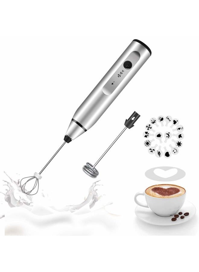 WOLFBOX خلاط حليب محمول، Gbivbe خلاط قابل لإعادة الشحن لمشروبات القهوة مع قوالب فنية، خلاط قهوة للكابتشينو، الشوكولاتة الساخنة، فريبي، الشوكولاتة الساخنة، خلاط بيض - Image 1