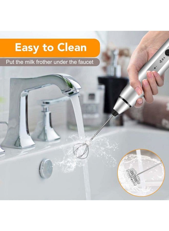 WOLFBOX خلاط حليب محمول، Gbivbe خلاط قابل لإعادة الشحن لمشروبات القهوة مع قوالب فنية، خلاط قهوة للكابتشينو، الشوكولاتة الساخنة، فريبي، الشوكولاتة الساخنة، خلاط بيض - Image 2