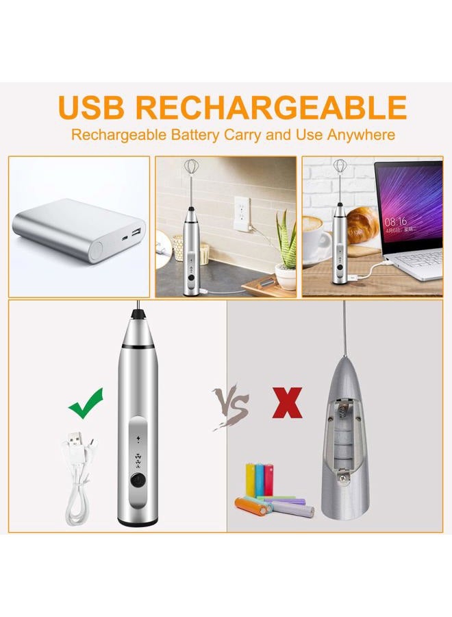 WOLFBOX خلاط حليب محمول، Gbivbe خلاط قابل لإعادة الشحن لمشروبات القهوة مع قوالب فنية، خلاط قهوة للكابتشينو، الشوكولاتة الساخنة، فريبي، الشوكولاتة الساخنة، خلاط بيض - Image 5