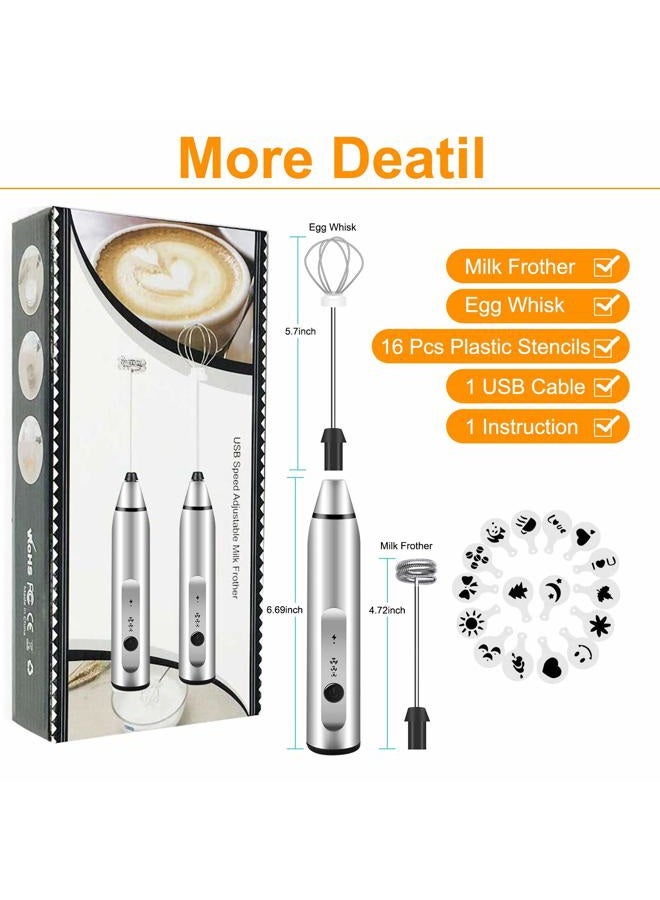 WOLFBOX خلاط حليب محمول، Gbivbe خلاط قابل لإعادة الشحن لمشروبات القهوة مع قوالب فنية، خلاط قهوة للكابتشينو، الشوكولاتة الساخنة، فريبي، الشوكولاتة الساخنة، خلاط بيض - Image 4