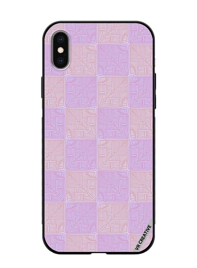 VR CREATIVE Protective Case Cover For Apple iPhone X/XS Beige And Purple Shades Design Multicolour - Image 1