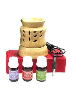 Oberlo Oberlo Cermic Electric Diffuser Pot with Aroma Oil RoseLemongrassLavendarAroma Oil Each 10 ml  - Image 1