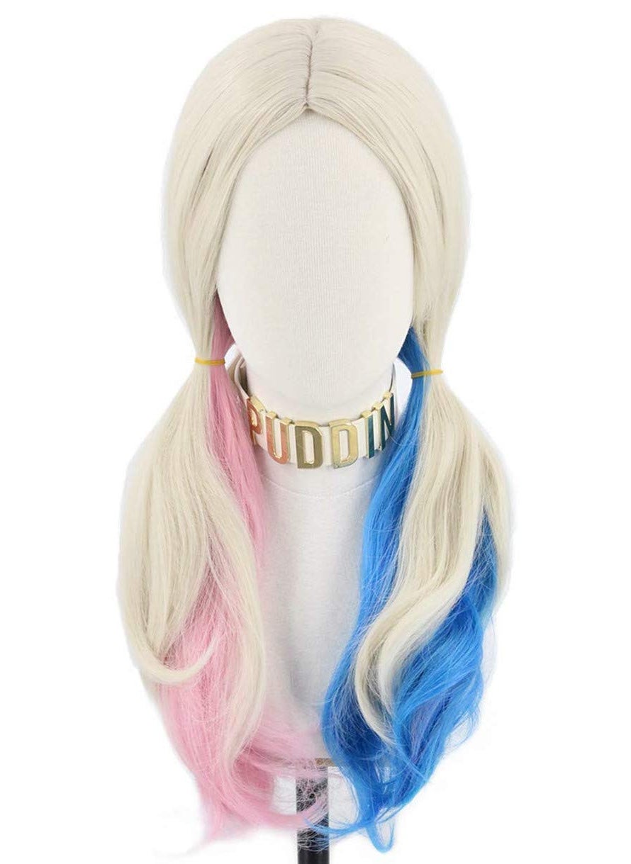Topcosplay Topcosplay Women's Wig Curly Halloween Costume Cosplay Wig Blonde Mixed Blue Pink Gradient 
