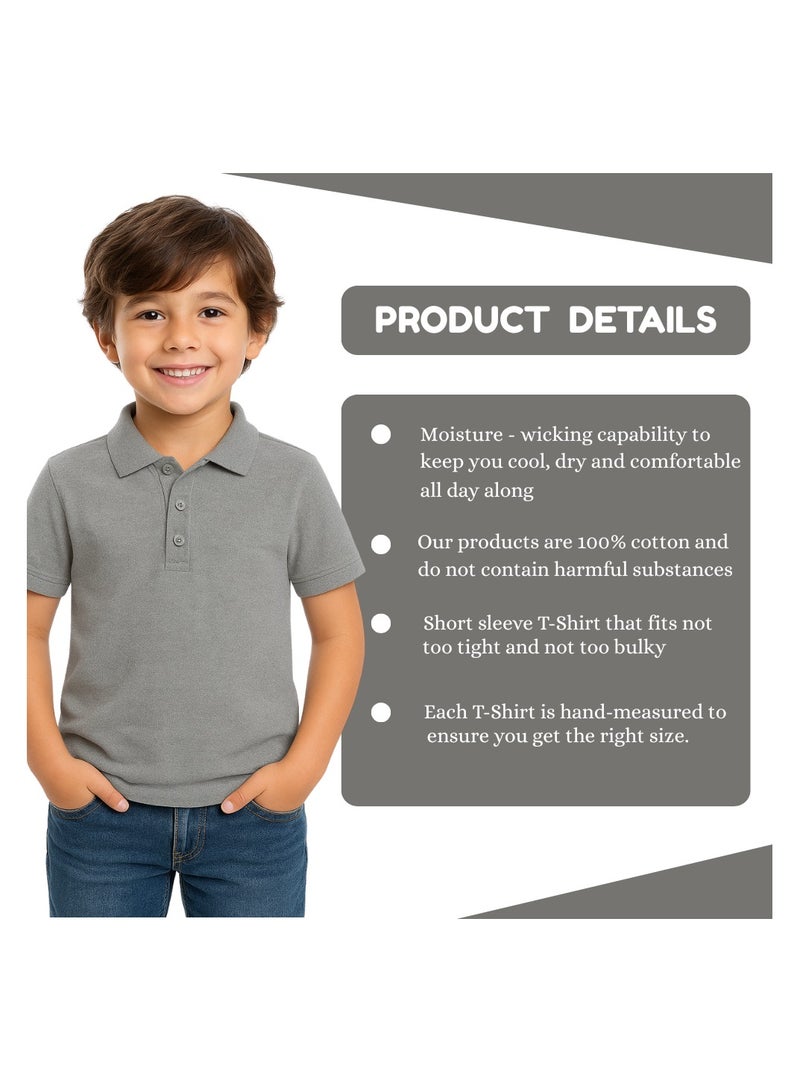 PRINTSHOP4ME Boys Kids Polo TShirt 230 GSM Pure Cotton Basic Colors - Image 3