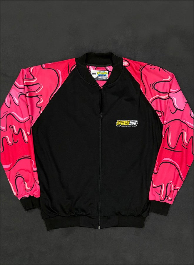 URBAN PITARA SpongeBob SquarePants Lightweight Bomber Jacket with Graphic Print and Embroidery - Image 1