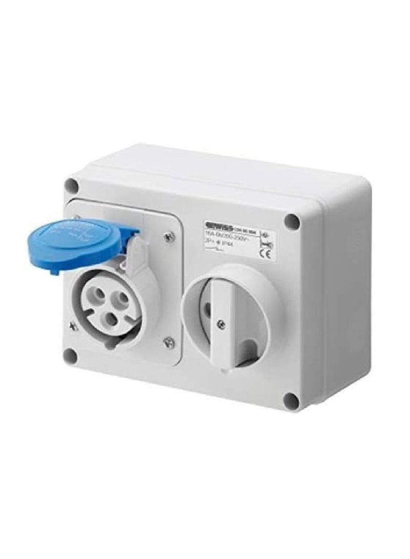 GEWiSS Interlocked Horizontal Socket With Bottom GW66015 200-250V