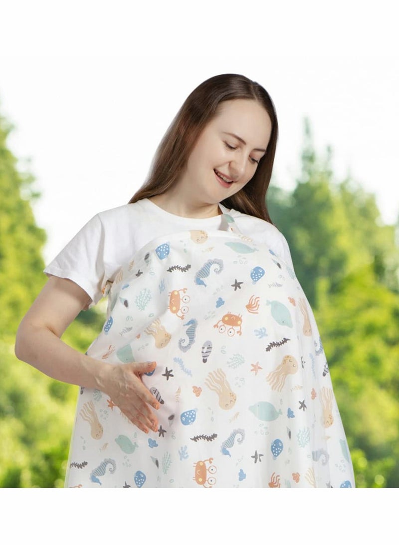Nursing Cover, Cotton Feeding Cover with Adjustable Strap, Soft Boned Nursing Apron, Breathable Lightweight Privacy Feeding Scarf  - Image 1