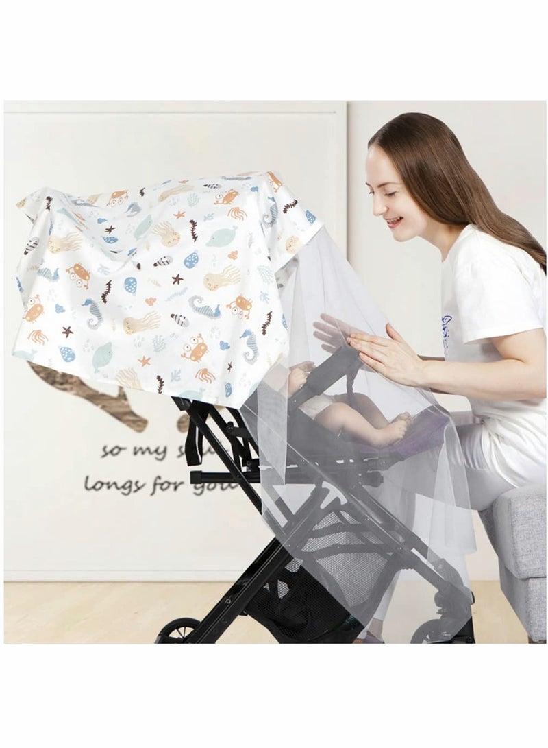 Nursing Cover, Cotton Feeding Cover with Adjustable Strap, Soft Boned Nursing Apron, Breathable Lightweight Privacy Feeding Scarf  - Image 2
