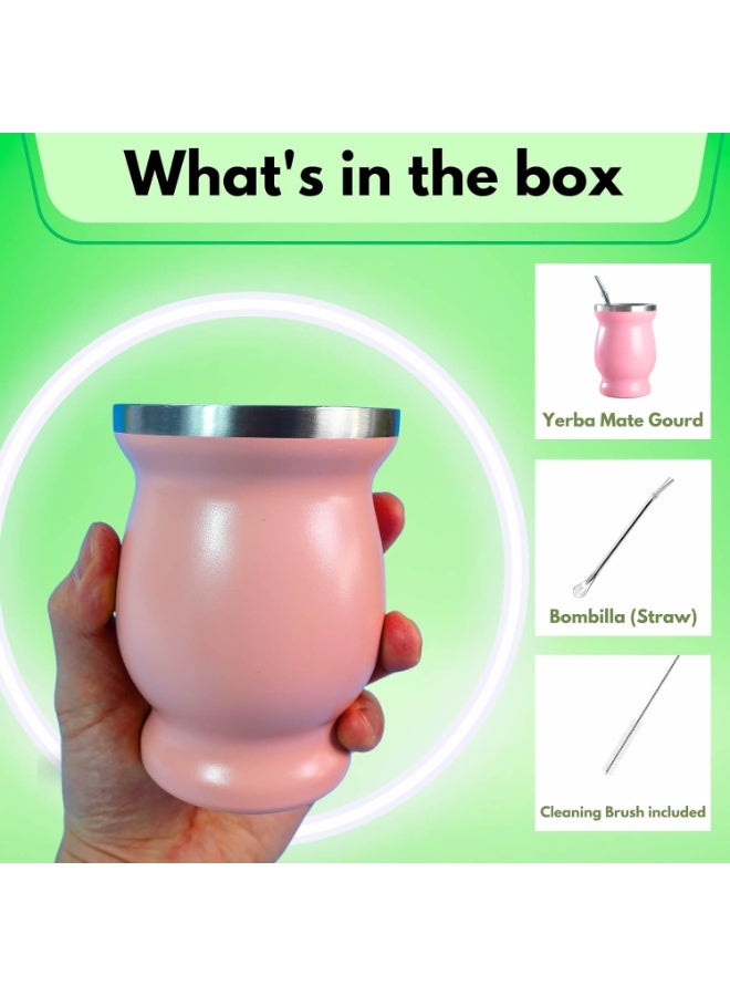 2 Pcs Pink Color 230 ml Stainless Steel Tea Cup Double Walled Easy Wash Household Insulation Cup - Image 3