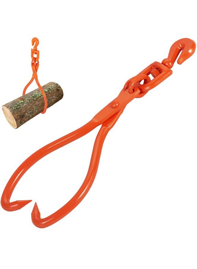 VEVOR , 18 inch 2 Claw, Heavy Duty Rotating Steel Lumber Skidding Tongs, 772 lbs/350 kg Loading Capacity Log Lifting, Handling, Dragging & Carrying Tool, Orange - Image 1