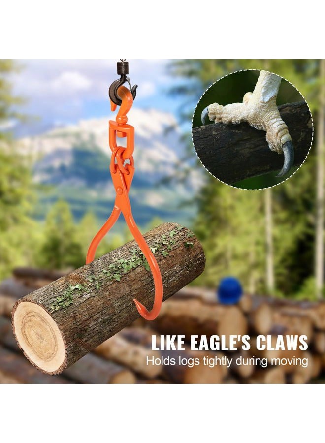 VEVOR , 18 inch 2 Claw, Heavy Duty Rotating Steel Lumber Skidding Tongs, 772 lbs/350 kg Loading Capacity Log Lifting, Handling, Dragging & Carrying Tool, Orange - Image 3