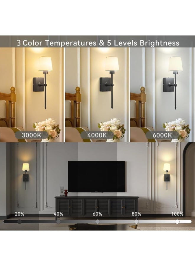 XICEN 2 Pack Smart Wall Sconces, Rechargeable Battery LED Wall Lamps with Remote Control, Wall Mounted Sconce for Mirror Hallway Kitchen Bedroom Living Room Bathroom - Image 3