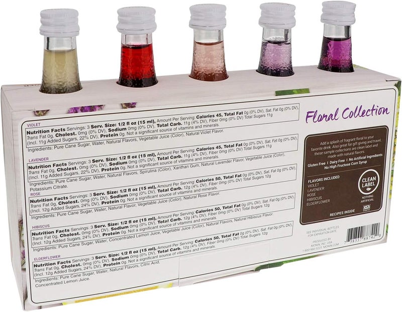Monin Gourmet Flavorings Floral Collection - 5 Bottles of Natural Syrups for Cocktails, Lemonades, Teas, and Sodas (50 ml Each) - Image 2