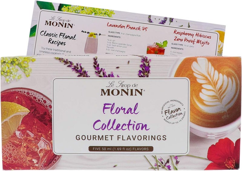Monin Gourmet Flavorings Floral Collection - 5 Bottles of Natural Syrups for Cocktails, Lemonades, Teas, and Sodas (50 ml Each) - Image 3
