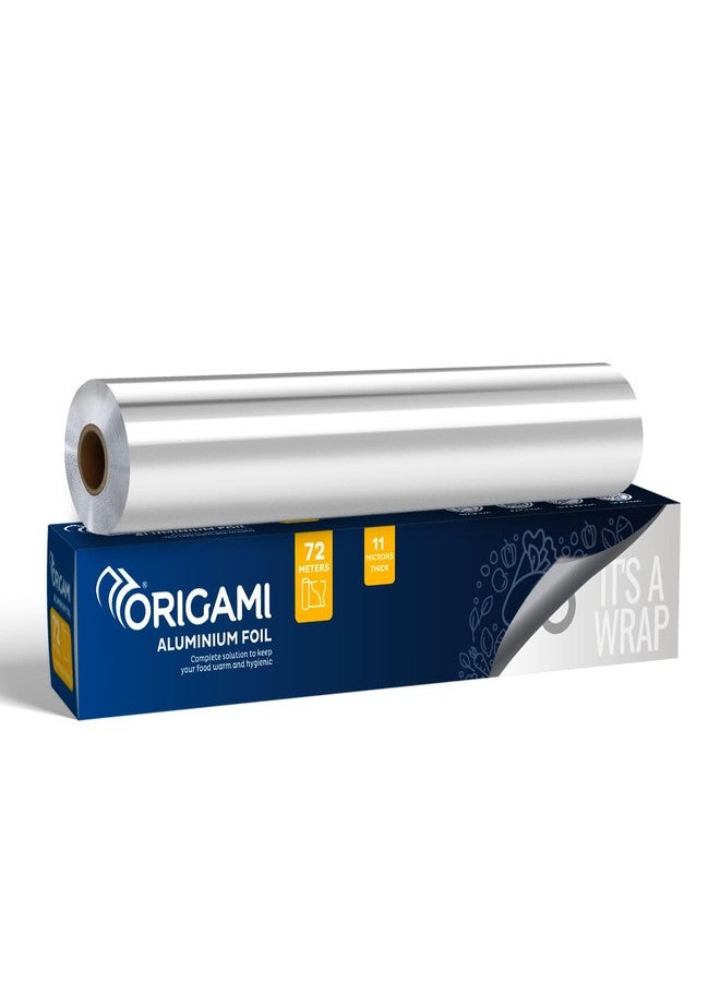 Origami Silver Aluminium Foil 72m with 11 Micron for Thickness | Keeps Warm and Hygienic | Ideal for Storing, Wrapping, and Serving - 725g - Image 1