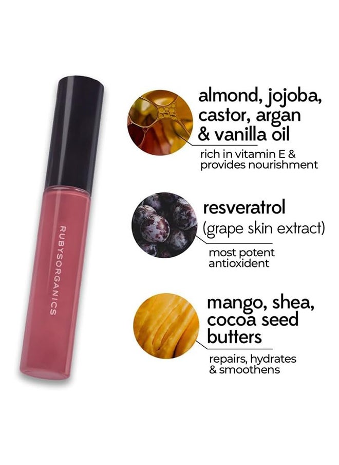 Ruby's Organics - Lip Gloss For Women, Malibu, 6.5 ML - Image 1