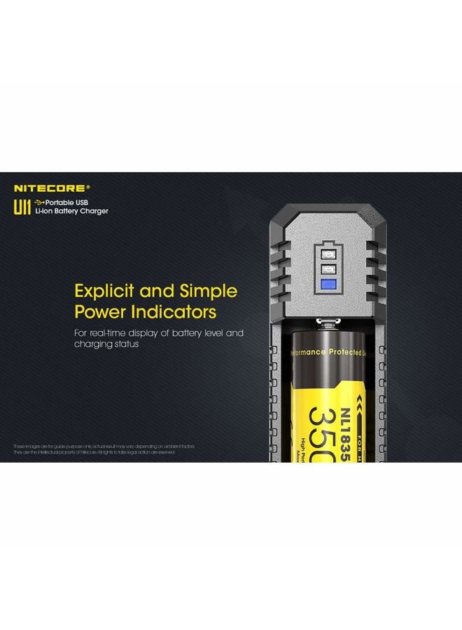 NITECORE UI1 Single-Slot Intelligent Lithium-ion Battery USB Charger for 18650, 18350, 20700, 21700, 16340, 14500 and More,and LumenTac Battery Organizer - Image 5