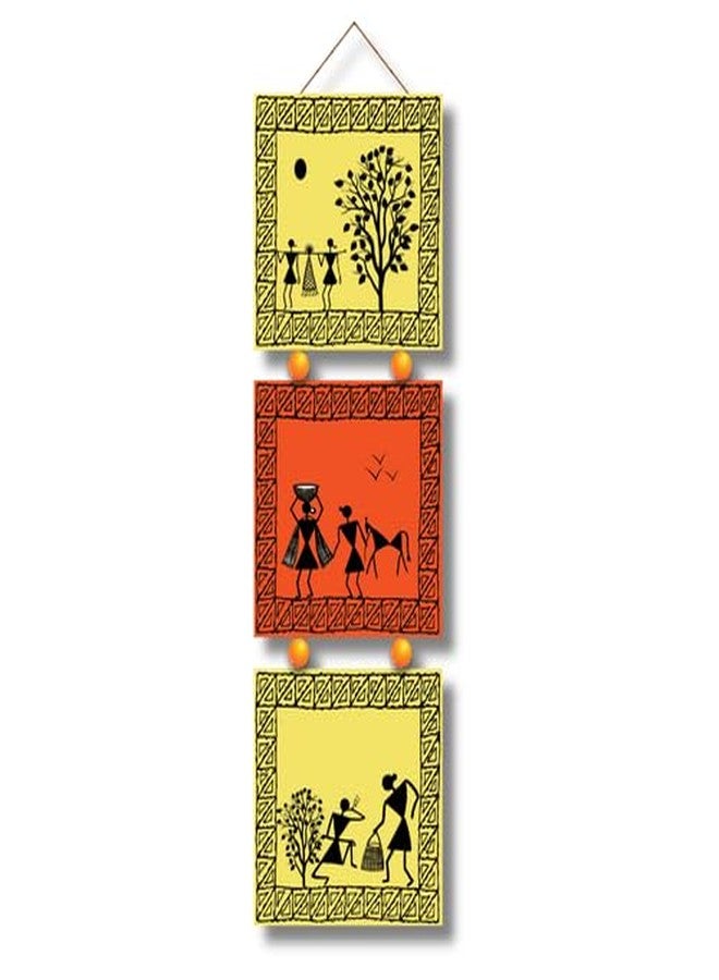 Art Monk Warli art wall hanging item for Living Room | Bedroom | Home Decor | Gifts | Quotes Decor Item | Wall Art For Hall | Mdf Wall Decoration - Image 1